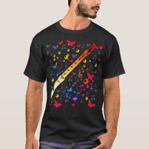 Great Colored Flute Motif Gift Musical Instrument T-Shirt
