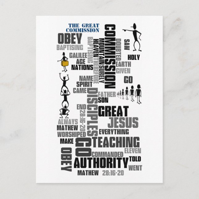 Great Commission Mathew 28 (v1) Postcard (Front)