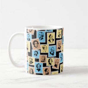 Great composers on stamps, tricolour pattern -  1 coffee mug