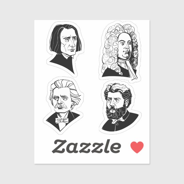 Great composers - set 1 - sticker (Sheet)