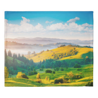 Great countryside landscape in morning light. Loca Duvet Cover