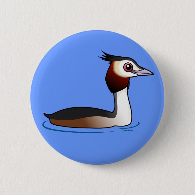 Great Crested Grebe Button (Front)