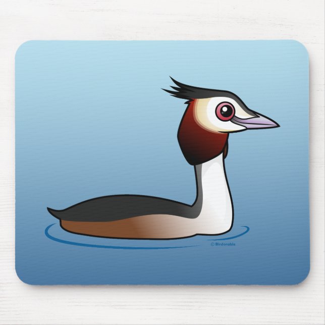Great Crested Grebe Mouse Pad (Front)