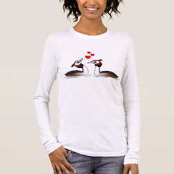 Great Crested Grebes in Love Women's Basic Long Sleeve T-Shirt