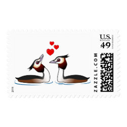 Great Crested Grebes in Love Medium Stamp 2.1