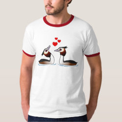 Great Crested Grebes in Love Men's Basic Ringer T-Shirt