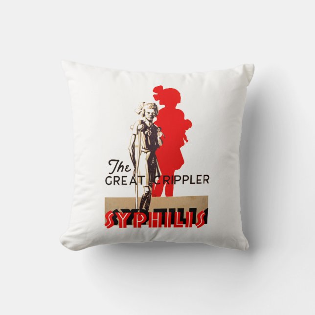 Great Crippler ~ Syphilis Throw Pillow (Front)
