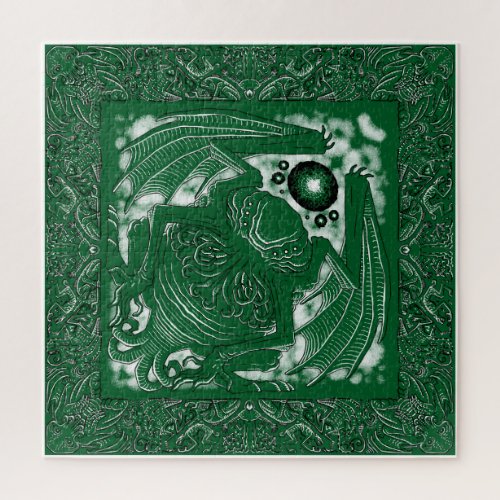 Great Cthulhu Glow Green Jigsaw Puzzle