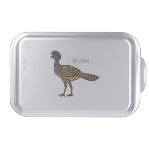 Great curassow bird cartoon illustration cake pan