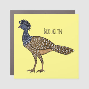 Great curassow bird cartoon illustration car magnet