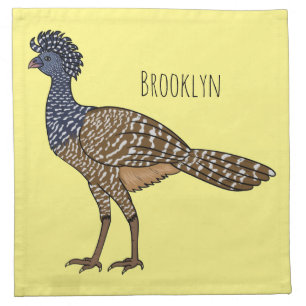 Great curassow bird cartoon illustration cloth napkin