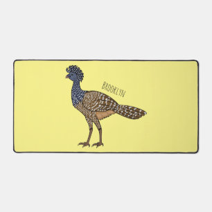 Great curassow bird cartoon illustration desk mat