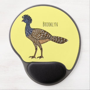 Great curassow bird cartoon illustration gel mouse pad