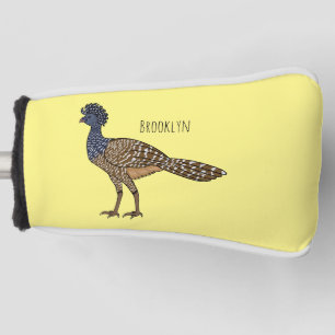 Great curassow bird cartoon illustration golf head cover