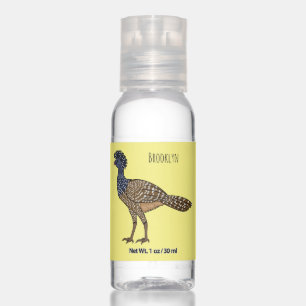Great curassow bird cartoon illustration  hand sanitizer