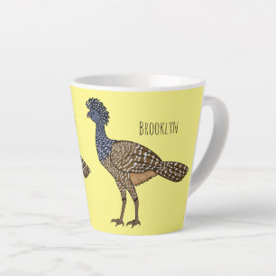 Great curassow bird cartoon illustration latte mug