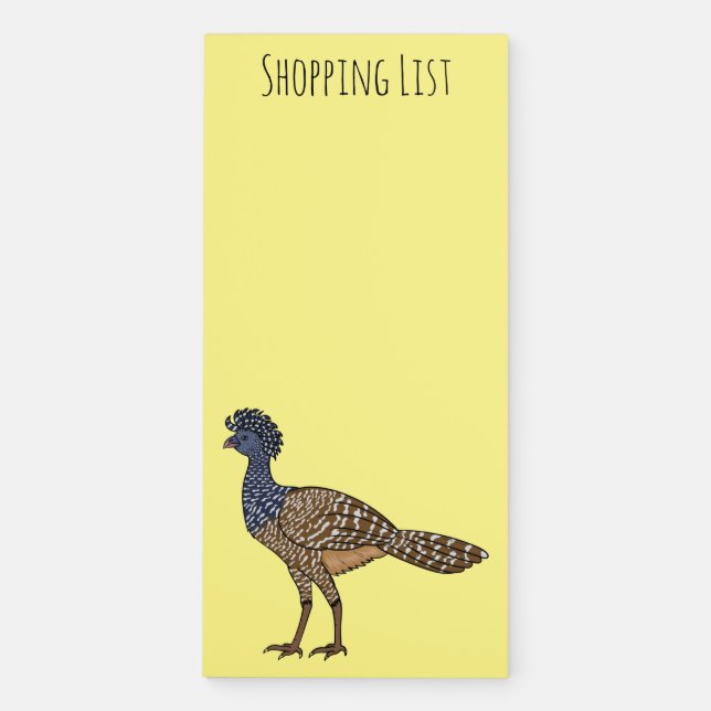 Great curassow bird cartoon illustration magnetic notepad (Front)