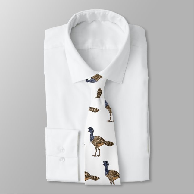 Great curassow bird cartoon illustration  neck tie (Tied)