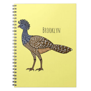 Great curassow bird cartoon illustration notebook