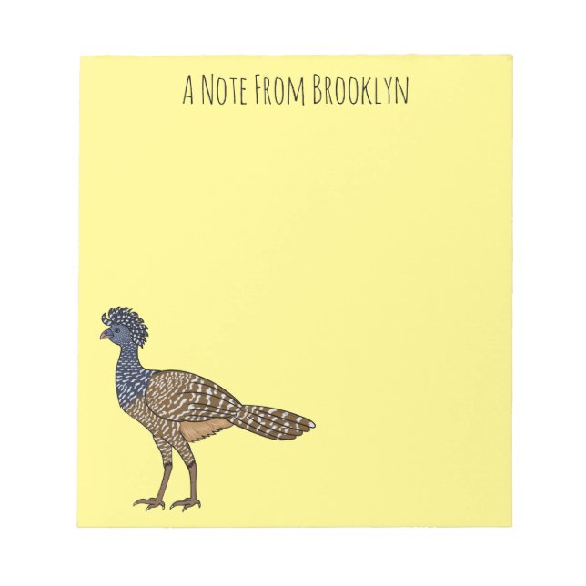 Great curassow bird cartoon illustration   notepad (Front)