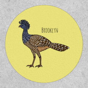 Great curassow bird cartoon illustration patch