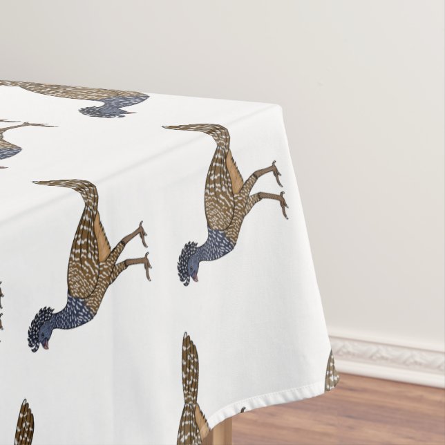 Great curassow bird cartoon illustration tablecloth (In Situ)