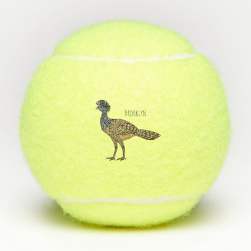 Great curassow bird cartoon illustration  tennis balls