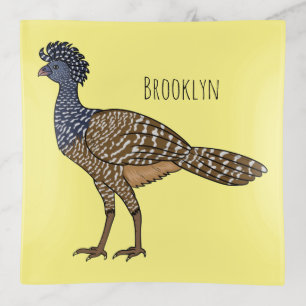 Great curassow bird cartoon illustration  trinket tray