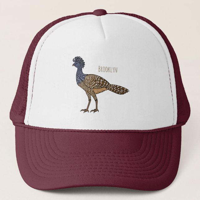 Great curassow bird cartoon illustration  trucker hat (Front)