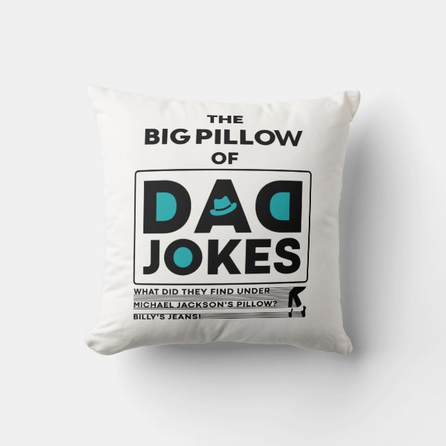 Great Dad Jokes Design Text Typography Throw Pillow (Front)