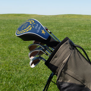 GREAT DAD text Victory Wreath & Star personalize Golf Head Cover
