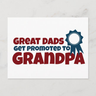 Great Dads Get Promoted to Grandpa Postcard
