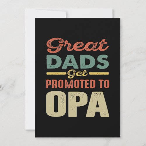 Great Dads Get Promoted To Opa Gift Men Thank You Card