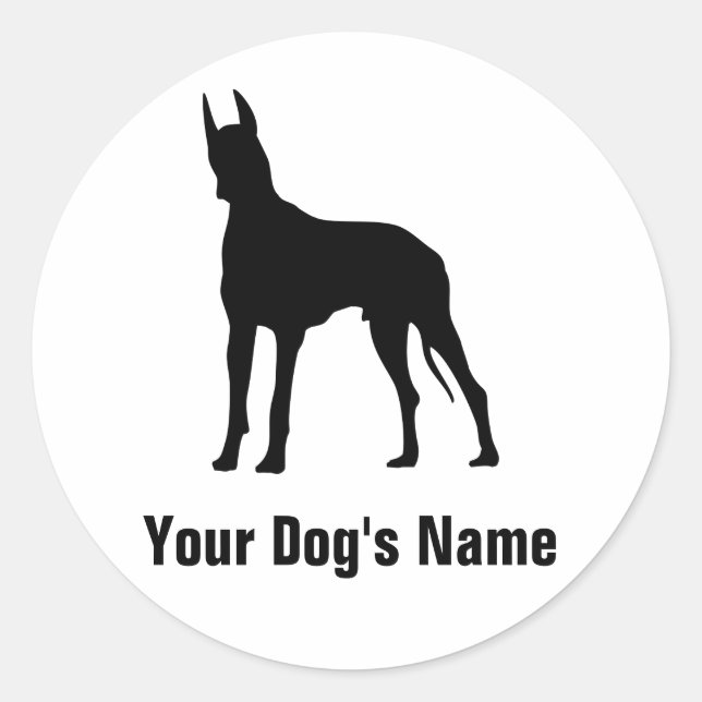 Great Dane グレート・デーン Classic Round Sticker (Front)