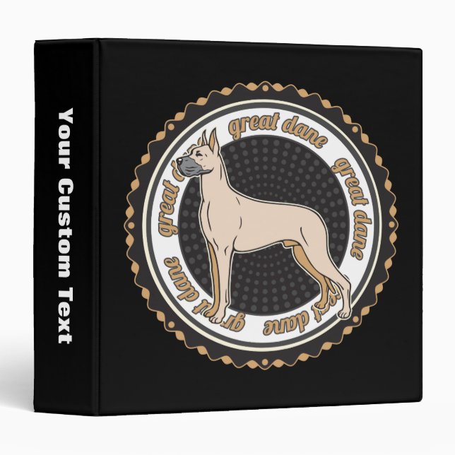 Great Dane 3 Ring Binder (Front/Spine)