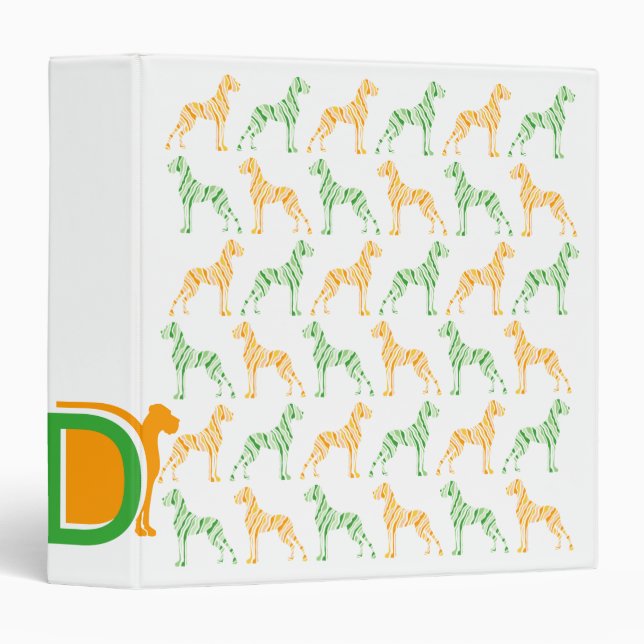Great Dane 3 Ring Binder (Front/Spine)