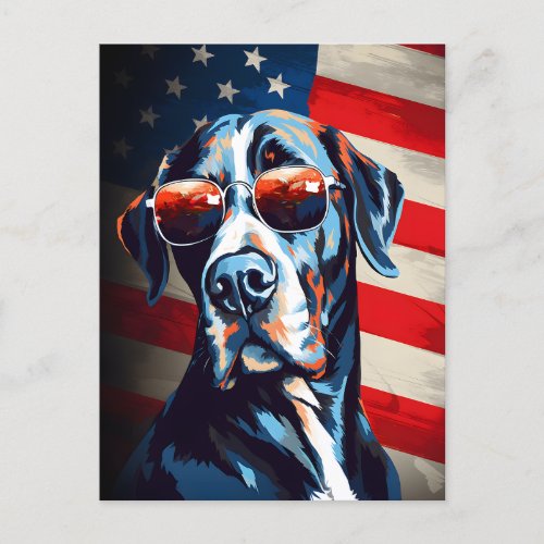 Great Dane 4th of July Independence day Postcard