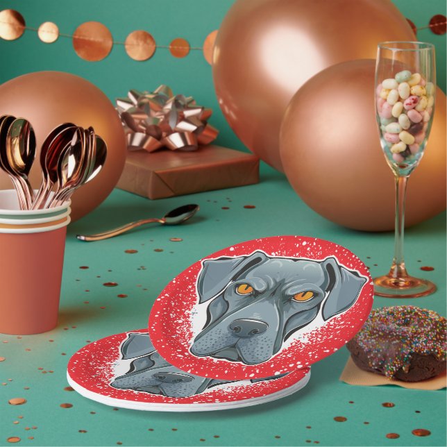Great Dane Abstract Paper Plates (Multi)