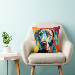 Great Dane Abstract Pop Art Graphic Art Throw Pillow