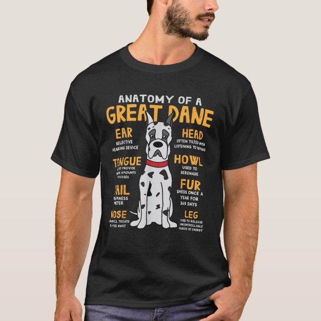 Great Dane Anatomy Funny Dog Mom Dad Gift  T-Shirt (Front)