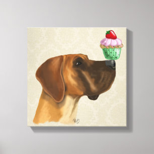 Great Dane and Cupcake Canvas Print