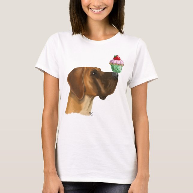 Great Dane and Cupcake T-Shirt (Front)