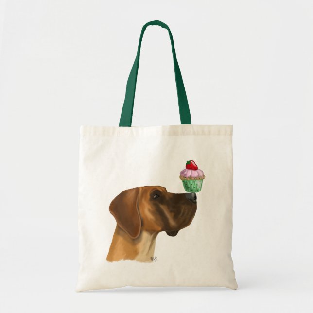 Great Dane and Cupcake Tote Bag (Front)