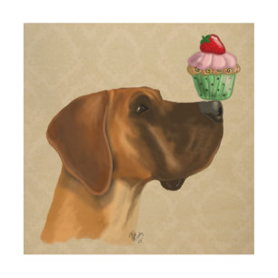 Great Dane and Cupcake Wood Wall Decor