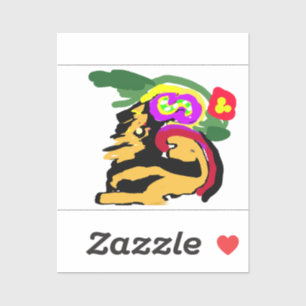 Great Dane and flowers  Sticker