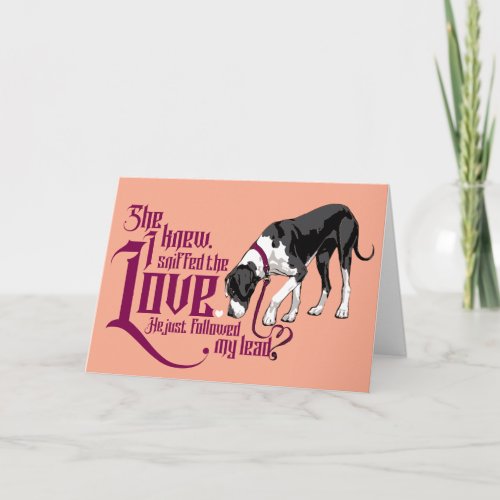 Great Dane and her proof, love is there Invitation
