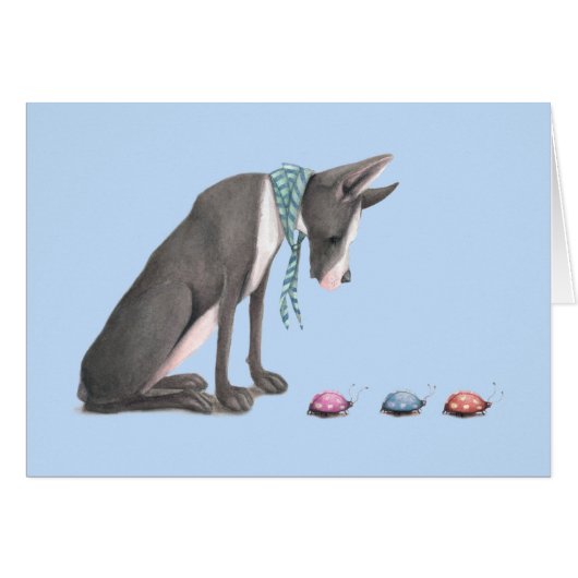 Great Dane and Ladybugs Cards (Front Horizontal)