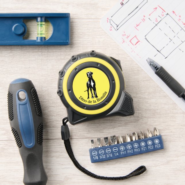 Great Dane and personalized text Tape Measure (Workshop)