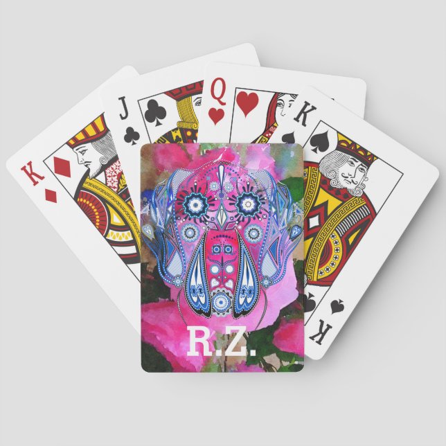 Great Dane and your initials Poker Cards (Back)