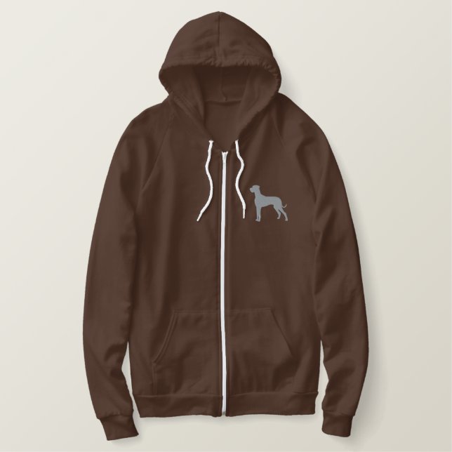 Great Dane Answers Embroidered Hoodie (Design Front)